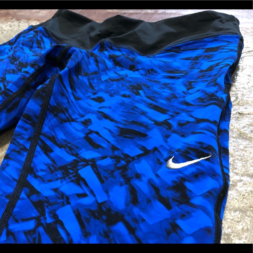 Nike Dri-fit leggings blue‎ black size small